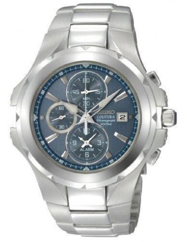 Seiko SNAD51 Men's Coutura Light Blue Dial Chronographs Stainless Steel Watch à prix réduit toute l'année