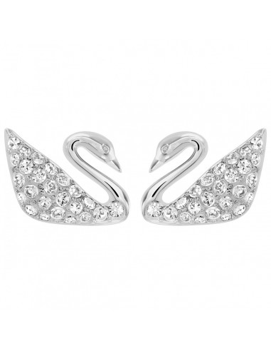 Swarovski Women's Rhodium-Plated Clear Crystal Swan Pierced Earrings, 3/8" | 1116357 de votre