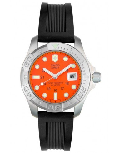 Swiss Army 241041 Men's Orange Dial Rubber Strap Dive Watch Livraison rapide