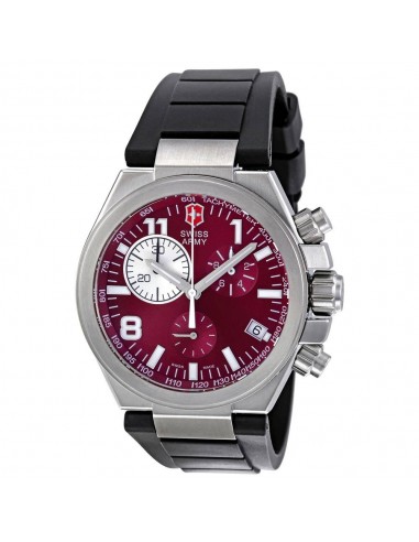 Swiss Army 241159 Men's Convoy Chronograph Burgundy Dial Black Rubber Strap Watch plus qu'un jeu 