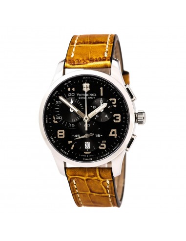 Swiss Army 241294 Men's Alliance Chrono Black Dial Brown Leather Strap Watch d'Europe débarque