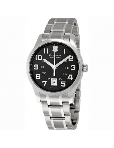 Swiss Army 241322 Men's Classic Alliance Swiss Stainless Steel Black Dial Watch Paris Déstockage Promo