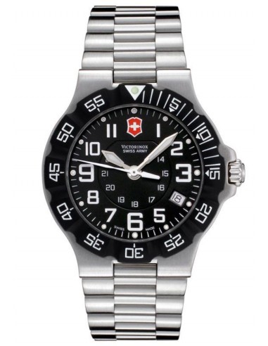 Swiss Army 241344 Men's Swiss Made Black Dial Stainless Steel Watch Par le système avancé 