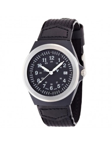 Traser 100163 Men's P5900 Type 3 Military Black Dial Black Textile & Leather Strap Watch Découvrez la collection