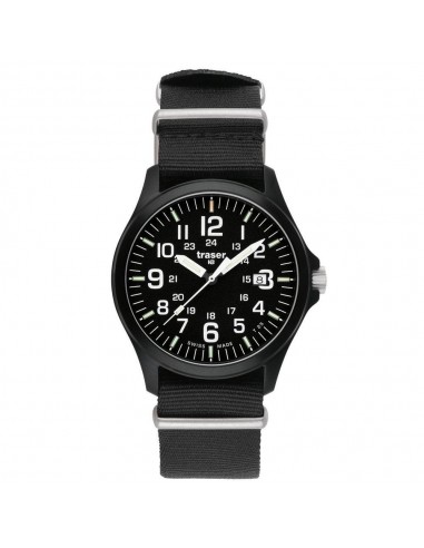 Traser 100227 Men's Professional Type 3 P6704 Officer Pro Black Dial Black Nylon Strap Watch Jusqu'à 80% De Réduction