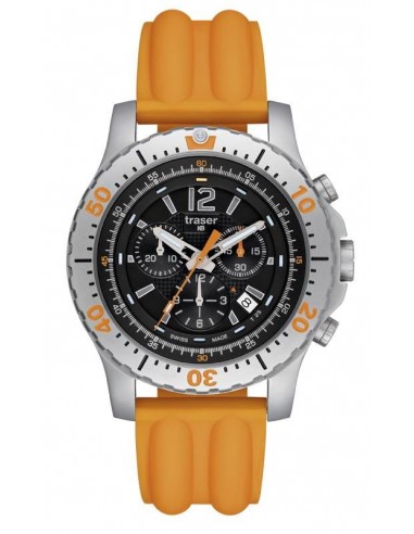 Traser P6602 Extreme Sport Chronograph Orange Rubber Strap Watch Venez acheter