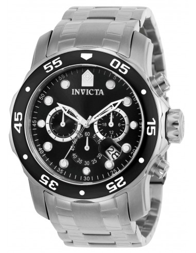 Invicta Men's Pro Diver Chronograph Watch - Quartz Black Dial Steel Bracelet | 0069 En savoir plus