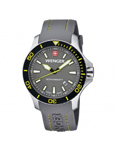 Wenger 01.0641.110 Men's Sea Force Grey Dial Grey Rubber Strap Dive Watch Le MVP de beaucoup