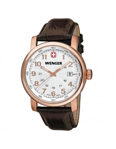 Wenger 01.1041.109 Men's Urban Classic White Dial Rose Gold Steel Brown Leather Strap Watch 2 - 3 jours ouvrés.