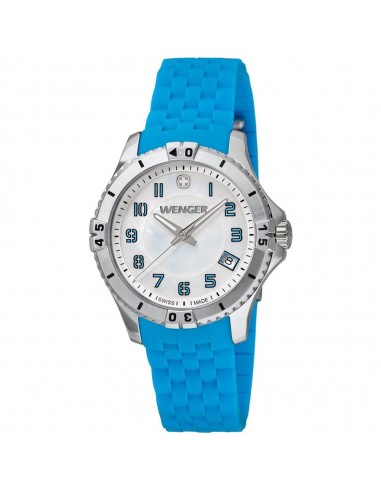 Wenger 0121.102 Women's Squadron MOP White Dial Blue Rubber Strap Watch votre