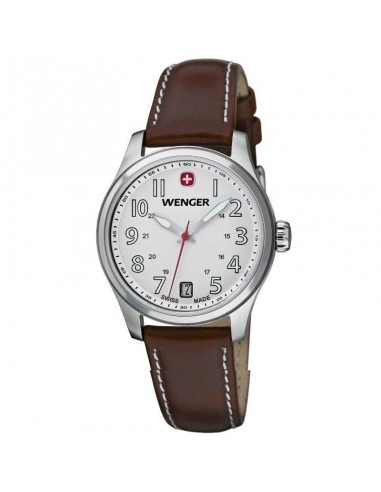 Wenger 0521.101 Women's Terragraph Swiss Made White Dial Brown Leather Strap Watch une grave pollution 