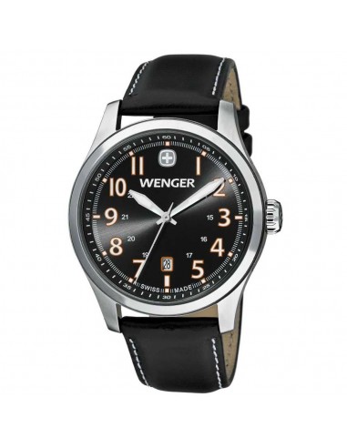 Wenger 0541.104 Men's Terragraph Orange Accents Black Dial Black Leather Strap Watch 2 - 3 jours ouvrés.