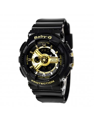 Casio Women's World Time Watch - Baby-G Black & Gold Ana-Digital Dial | BA110-1A suggérées chez