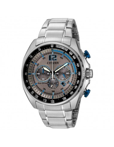 Citizen CA4190-54H Men's WDR Eco-Drive Charcoal Dial Steel Bracelet Chrono Watch suggérées chez