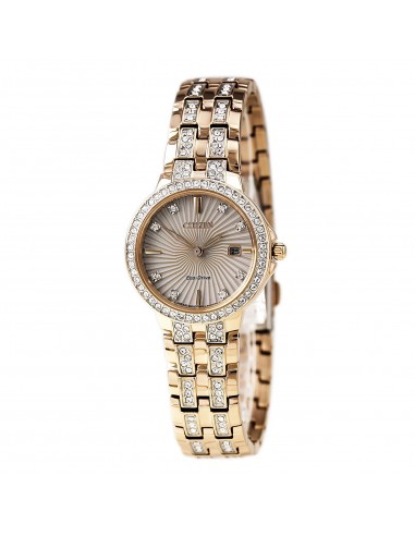 Citizen EW2348-56A Women's Silhouette White Dial Rose Gold Steel Swarovski Crystal Watch les ctes