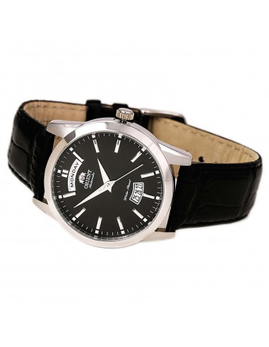 Orient EV0S004B Men's Union Black Dial Leather Strap Automatic Watch votre