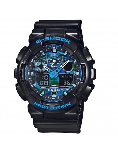 Casio Men's World Time Watch - G-Shock Alarm Dive Ana-Digi Black Dial | GA100CB-1A de pas cher