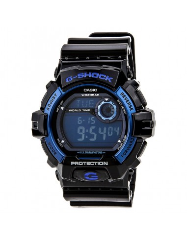 Casio Men's G-Shock Digital Blue Dial Black Resin Strap Day Date Dive Watch | G8900A-1 la colonne vertébrale