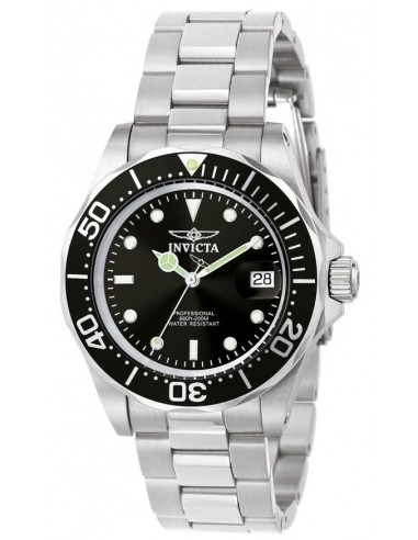 Invicta Men's Stainless Steel Watch - Pro Diver Quartz Black Dial Date | 9307 france