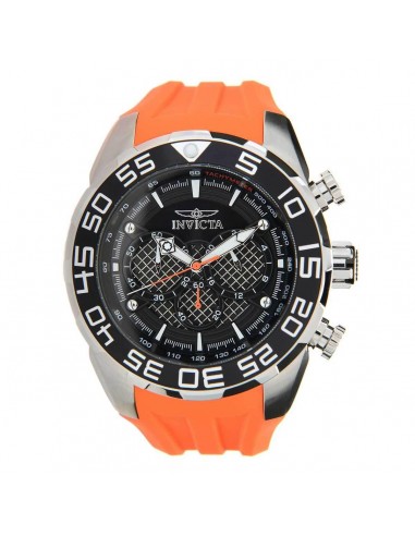 Invicta Men's Chronograph Watch - Speedway Black Dial Orange Silicone Strap | 26297 pas cher