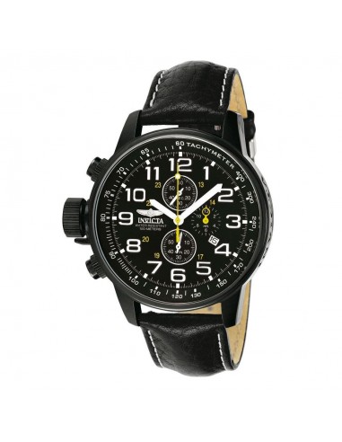 Invicta Men's Chronograph Leather Strap Watch - S1 Rally Lefty Black Dial | 3332 Pour