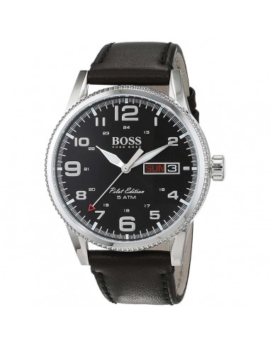 Hugo Boss Men's Strap Watch - Pilot Vintage Quartz Black Dial Black Leather | 1513330 Comment ça marche