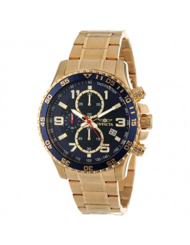 Invicta 14878 Men's Yellow Steel Bracelet Quartz Specialty Chrono Blue Dial Date Watch Les magasins à Paris