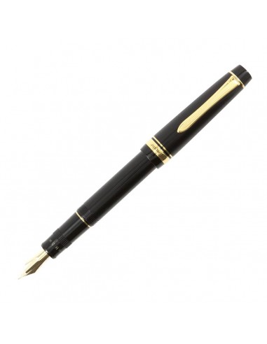 Pilot Fountain Pen - Justus 95 Fine Nib Black Resin with Gold Accents | 60591 shop