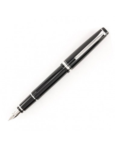 Pilot Fountain Pen - Falcon, Black with Rhodium Accents pas cheres