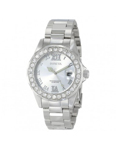 Invicta 15251 Women's Steel Bracelet Quartz Pro Diver Crystal Silver Dial Date Watch de votre