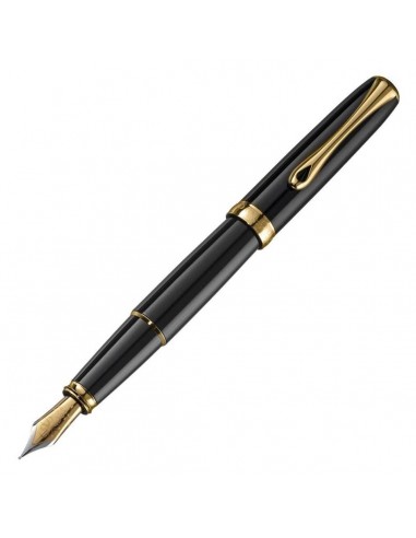 Diplomat Excellence A2 Fountain Pen -  Black Lacquer with Gold Trim Faites des économies