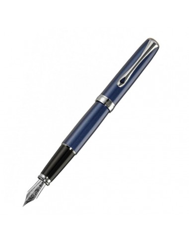 Diplomat Excellence A2 Fountain Pen - Midnight Blue with Chrome Trim soldes