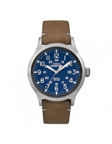 Timex Men's Strap Watch - Expedition Scout Quartz Blue Dial Tan Leather | TW4B01800JV du meilleur 