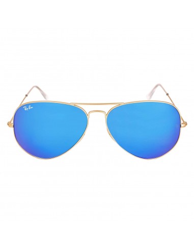 Ray-Ban RB 3025 112-17 62 Unisex Aviator Blue Flash Lenses Gold Metal Frame Sunglasses suggérées chez