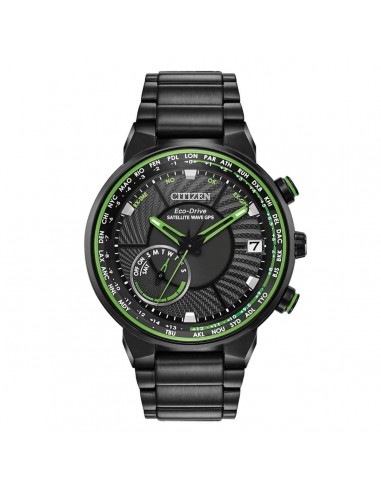 Citizen Men's World Timer Watch - Satellite Wave GPS Black Dial Black Steel Bracelet votre