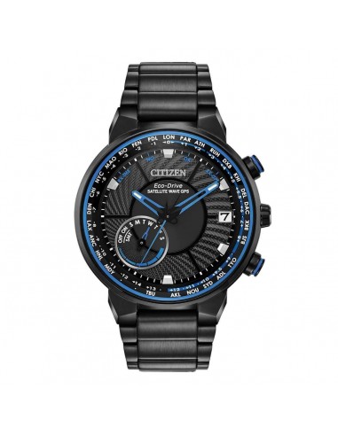 Citizen Men's World Timer Watch - Satellite Wave GPS Black Steel Bracelet Black Dial acheter en ligne