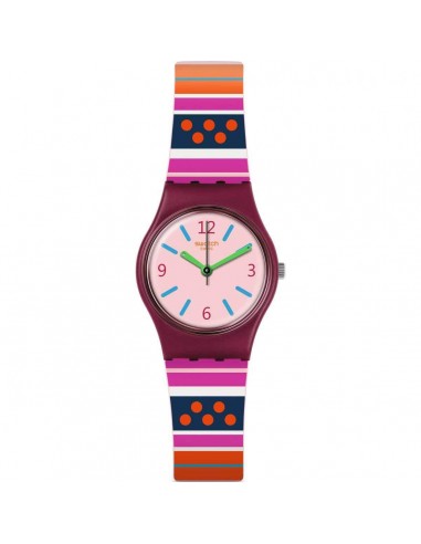 Swatch Women's Strap Watch - Worldhood Laraka Swiss Quartz Pink Dial Silicone | LP152 2023