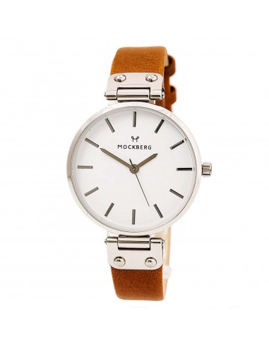 Mockberg MO1006 Women's Wera Brown Leather Strap Quartz White Dial Watch les ctes