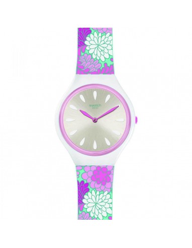 Swatch Women's Strap Watch - New Skin Skinpivoine Quartz Grey Dial Silicone | SVOZ100 en ligne des produits 