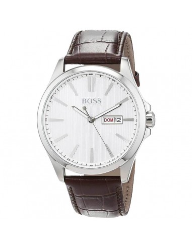 Hugo Boss Men's Strap Watch - The James Silver Dial Brown Leather Quartz | 1513532 sur le site 