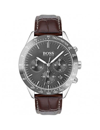 Hugo Boss Men's Strap Watch - Talent Grey Dial Quartz Brown Leather | 1513598 en stock