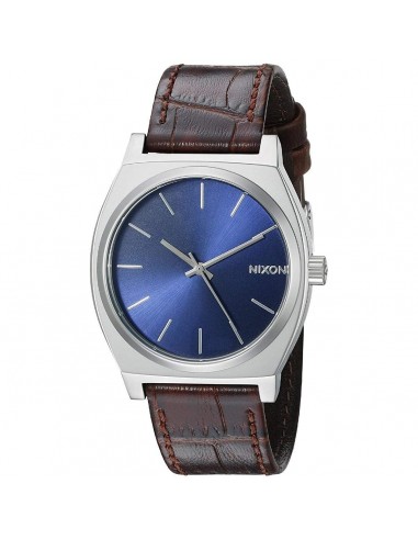 Nixon Men's Strap Watch - Time Teller Quartz Blue Dial Brown Gator Leather| A0451887 Venez découvrir notre 