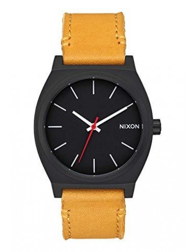 Nixon Men's Strap Watch - Time Teller Quartz Black Dial Orange Leather | A0452448 en ligne