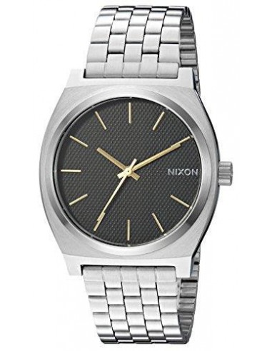 Nixon Men's Bracelet Watch - Time Teller Quartz Black Dial Silver Steel | A0452730 offre 