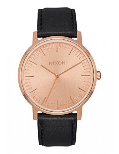 Nixon Men's Strap Watch - Porter Leather Rose Gold Dial Black Leather | A10581932 prix