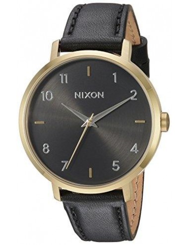 Nixon Women's Strap Watch - Arrow Leather Black Dial Black Leather | A1091513 pas cheres