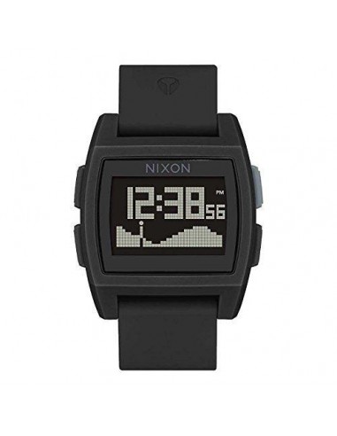 Nixon Men's Strap Watch - Base Tide Chronograph Digital Dial Black silicone | A1104001 pas cher 