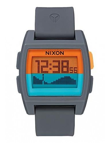 Nixon Men's Strap Watch - Base Tide Quartz Chronograph Grey Silicone | A11042818 français