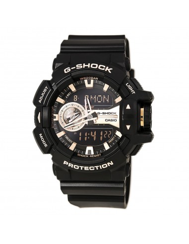 Casio Men's G-Shock Black Resin Strap Ana-Digi Black & Rose Gold Dial Quartz Dive Watch | GA400GB-1A4 du meilleur 