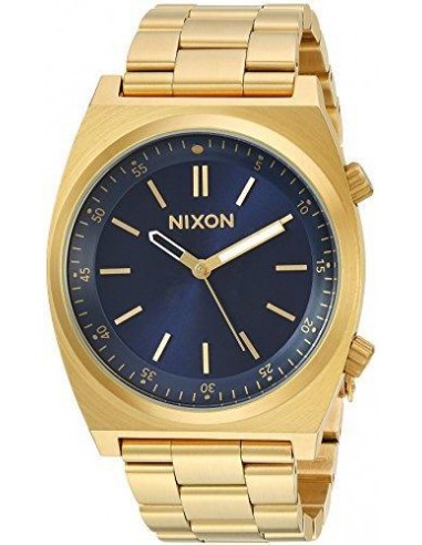 Nixon Men's Bracelet Watch - Brigade Quartz Blue Rotating Dial Gold Tone | A11762347 Fin de série